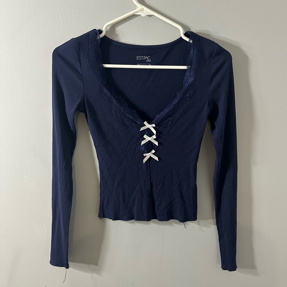 Pacsun Navy Long Sleeve Top